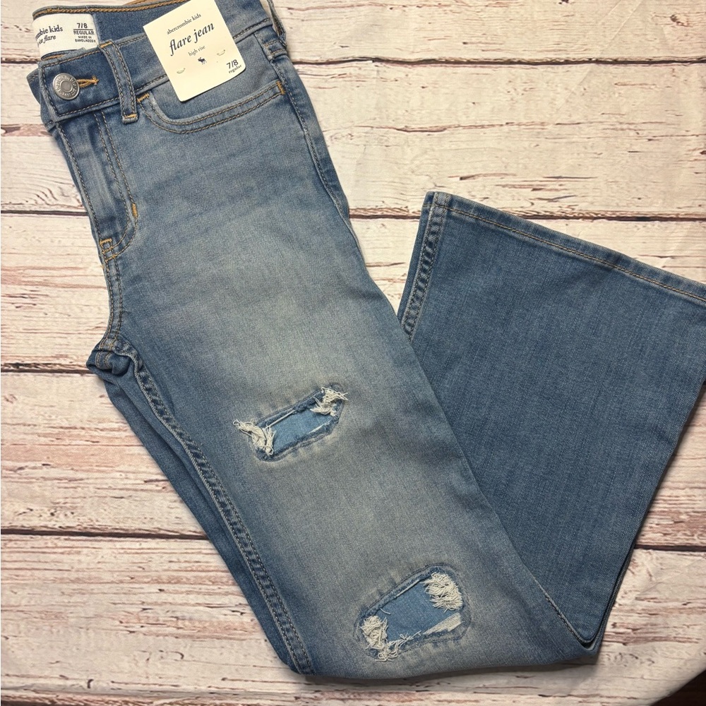Abercrombie Kids High Rise Flare Jeans medium wash